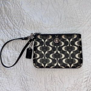 Coach Wristlet-Black and White-Like New